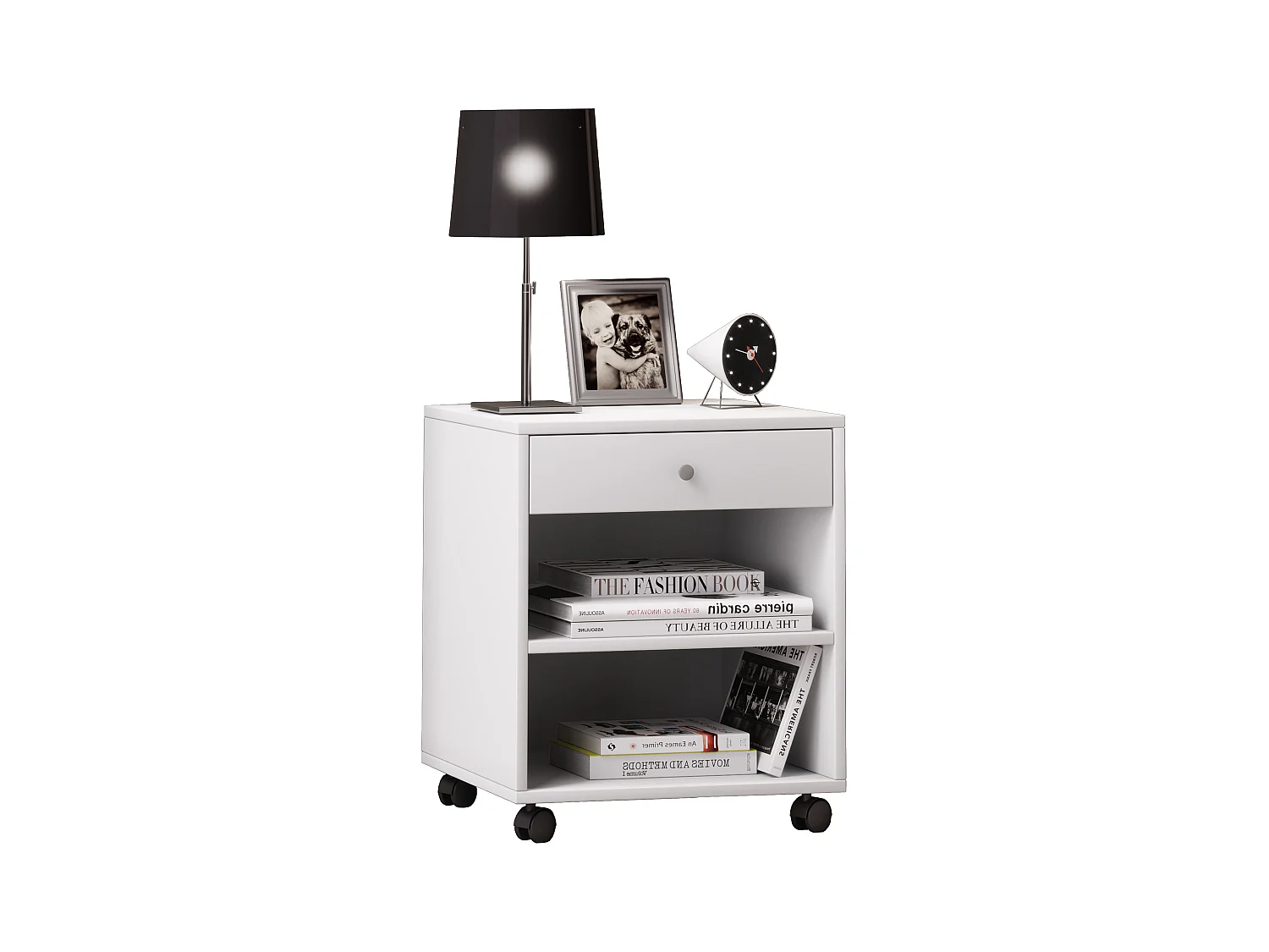 bedside table Rolda White H 54 x W 45 x D 38 cm