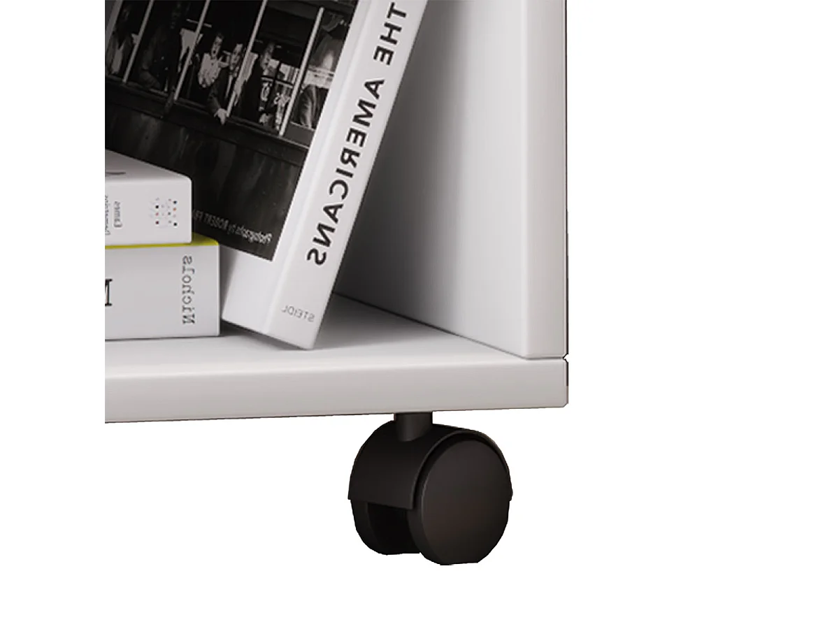 Drewniany stół nocny Rolda kółka szufladowe