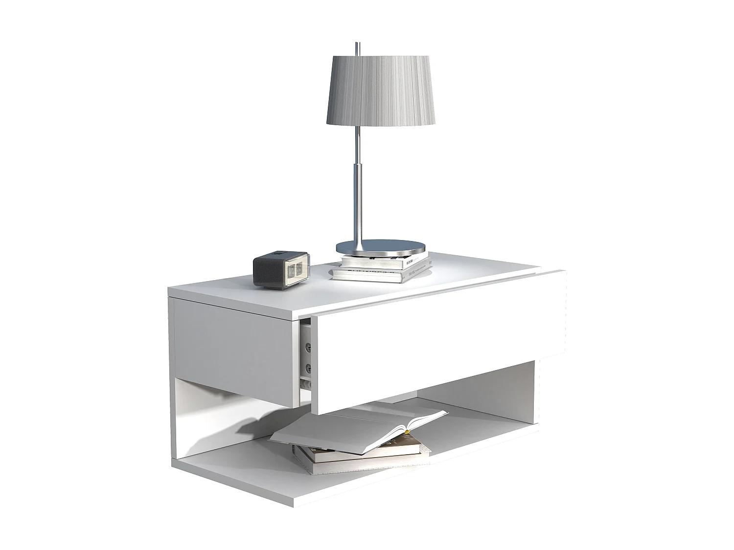 Houten muur hangende nachtkastje Usal XL 60cm