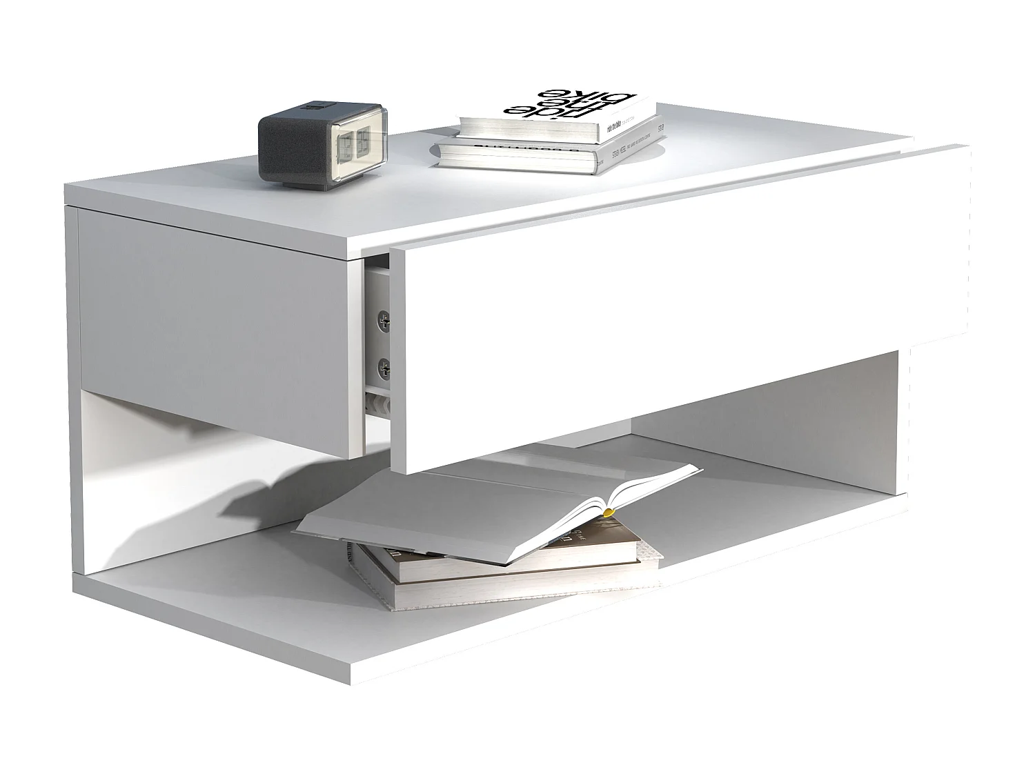 Houten muur hangende nachtkastje Usal XL 60cm