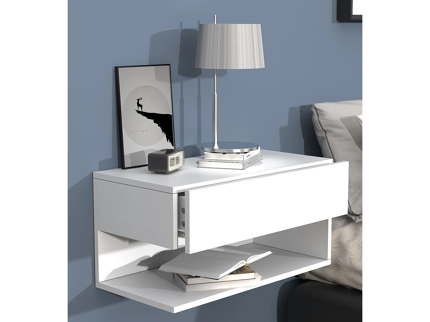 Comodino appeso a parete in legno Usal XL 60cm