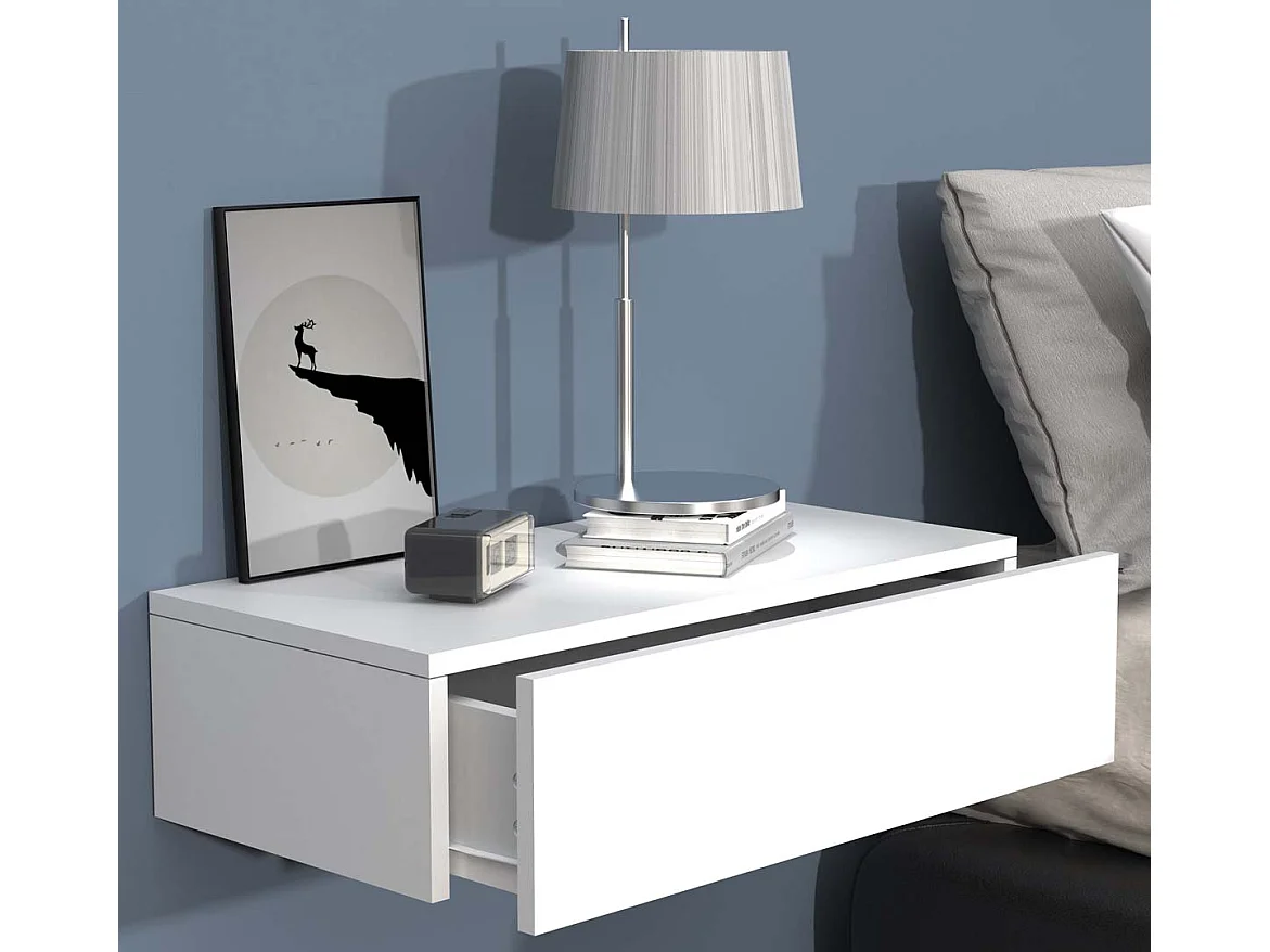 Drewniana ściana wisząca stolik nocny Usal M 60 cm