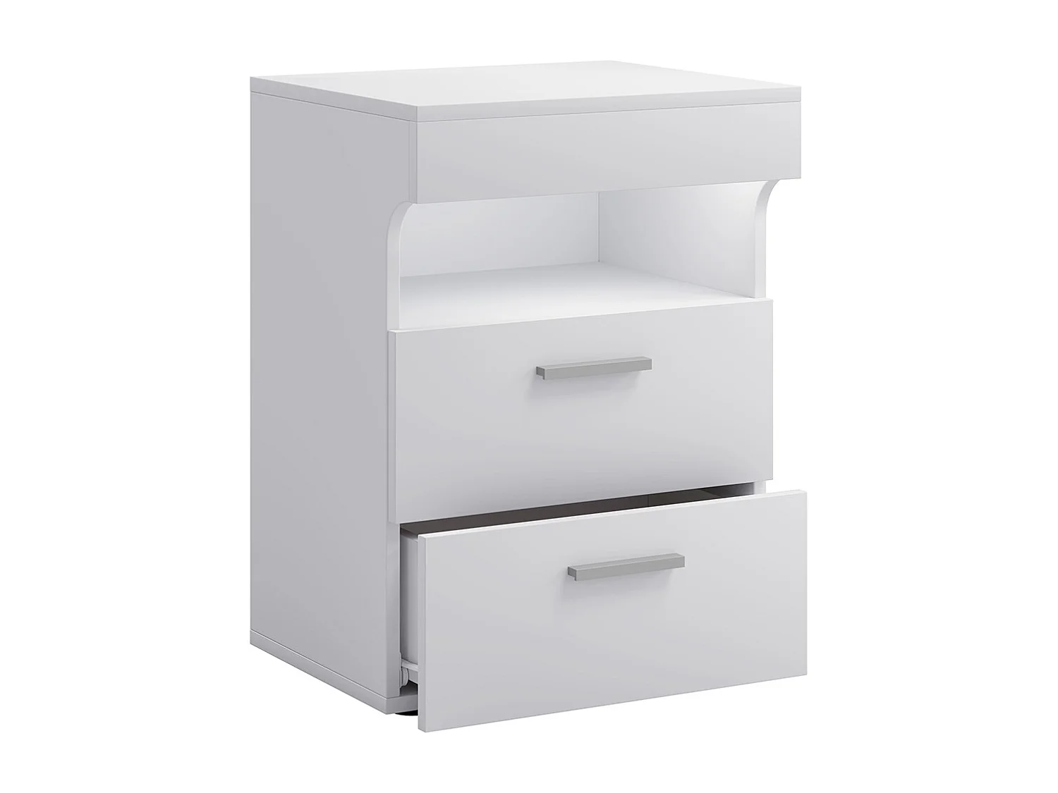 Armário de cabeceira VCM | Mesa lateral com porta giratória | Mesa de cabeceira | Dimensões aprox. A. 61 x L. 45 x P. 39 cm - Slepal M (Branco)