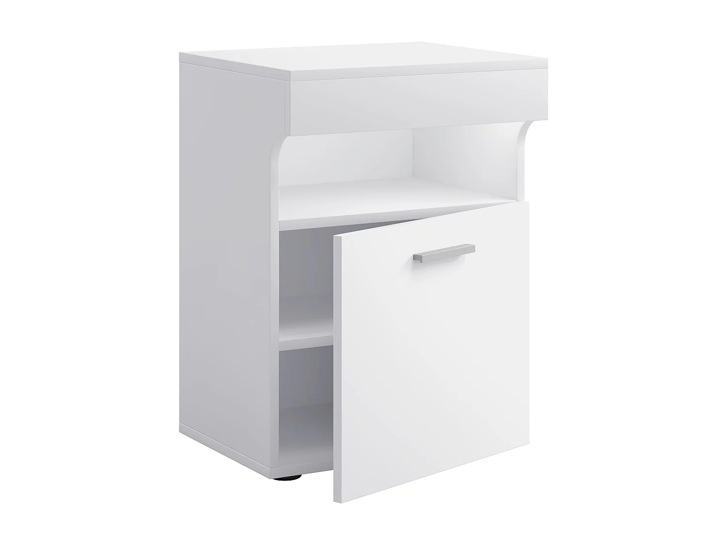 Armário de cabeceira VCM | Mesa lateral com porta giratória | Mesa de cabeceira | Dimensões aprox. A. 61 x L. 45 x P. 39 cm - Slepal M (Branco)