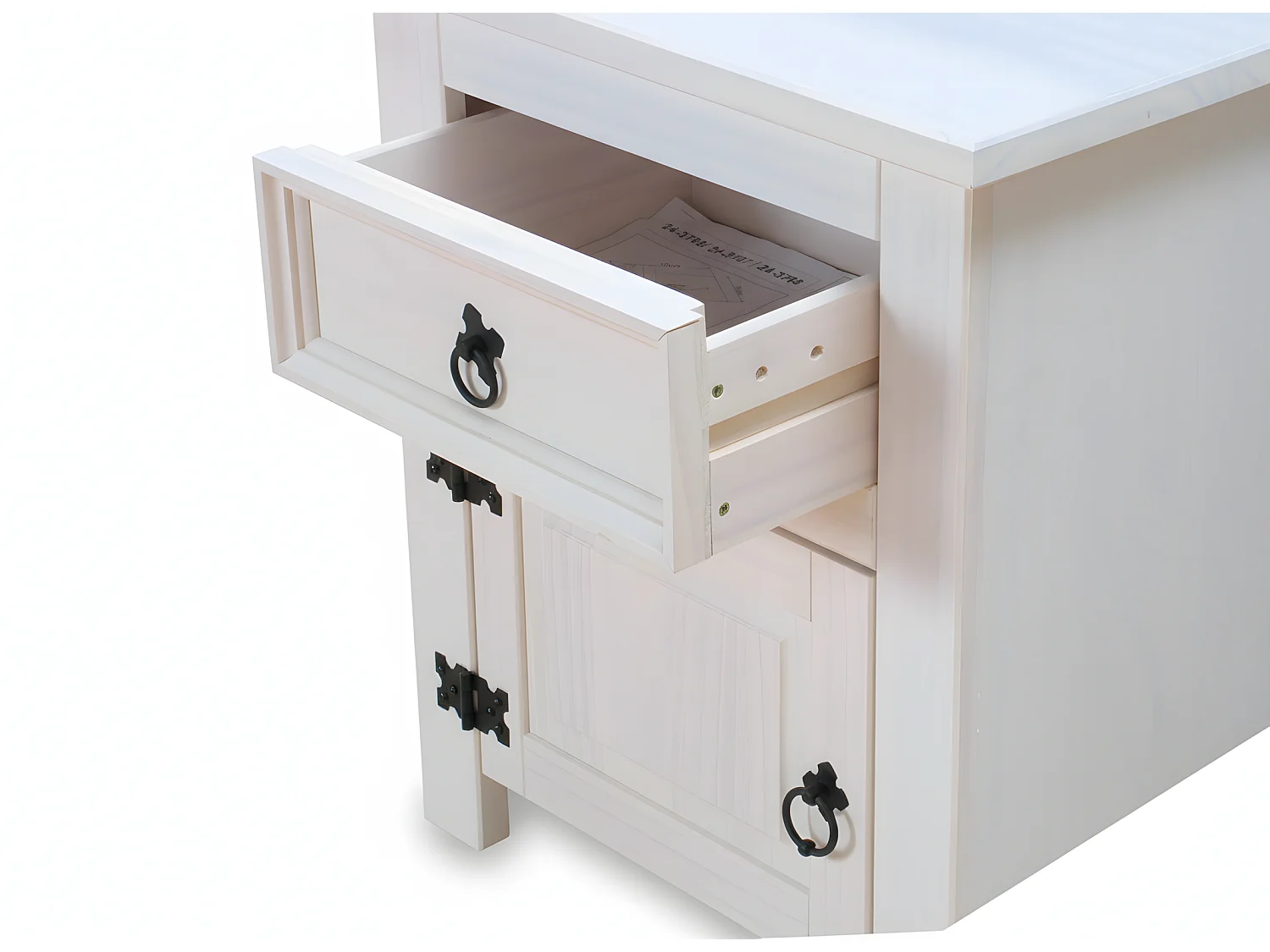 2 nachtkastjes wit New Mexico.