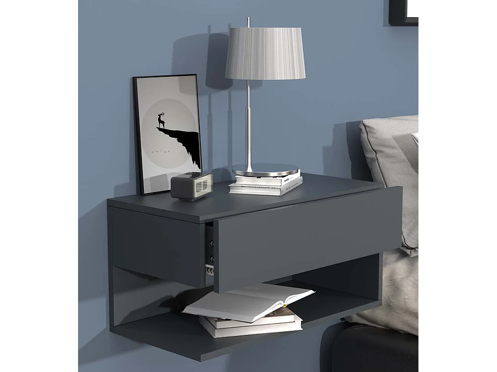 Drewniana ściana wisząca stolik nocny Usal XL 60cm