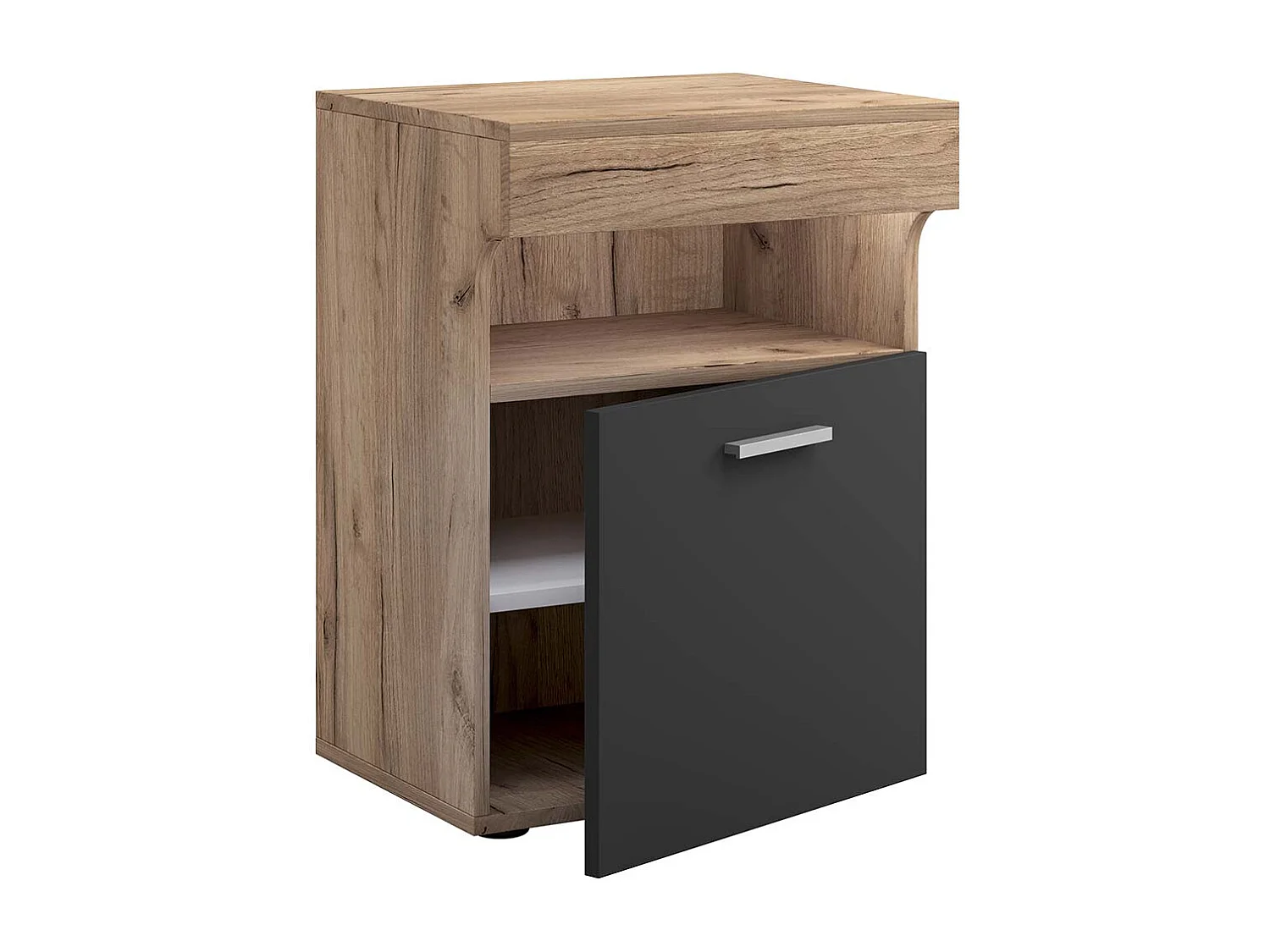 Armário de cabeceira VCM | mesa lateral com duas gavetas | mesa de cabeceira | dimensões aprox. A. 61 x L. 45 x P. 39 cm - Slepal L (carvalho de mel / antracite)