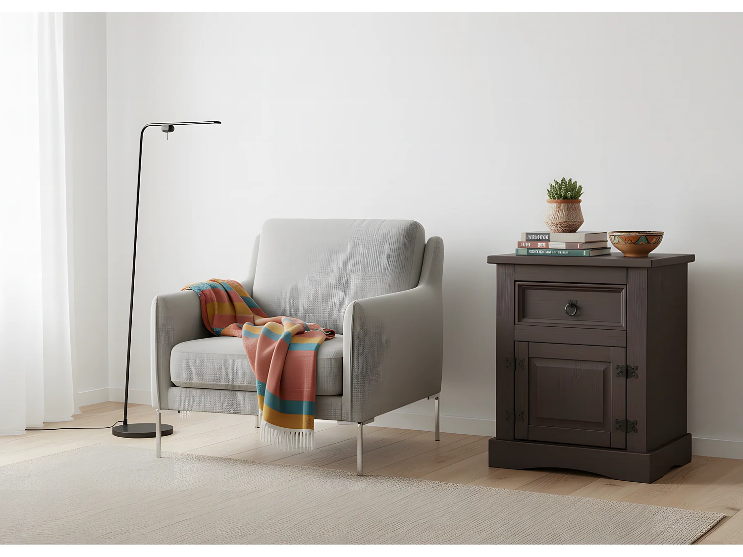 Set van 2 bruine nachtkastjes New Mexico.