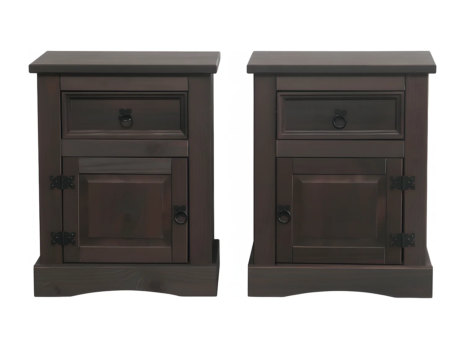 Set van 2 bruine nachtkastjes New Mexico.