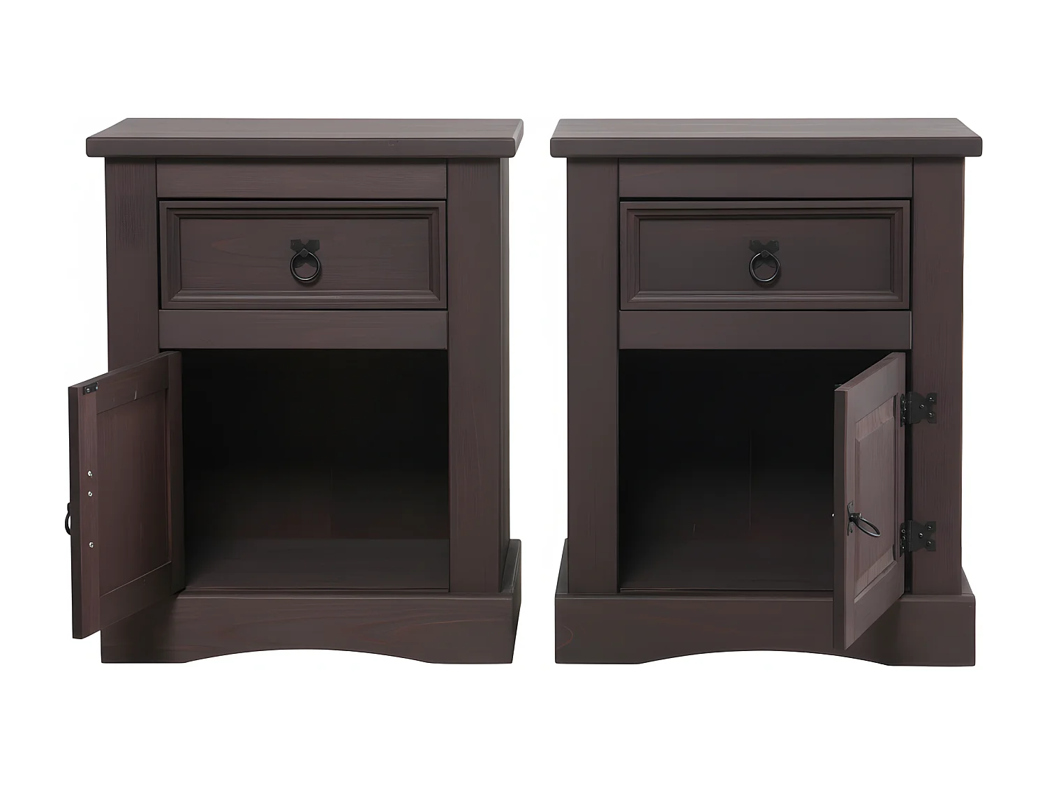 Set van 2 bruine nachtkastjes New Mexico.