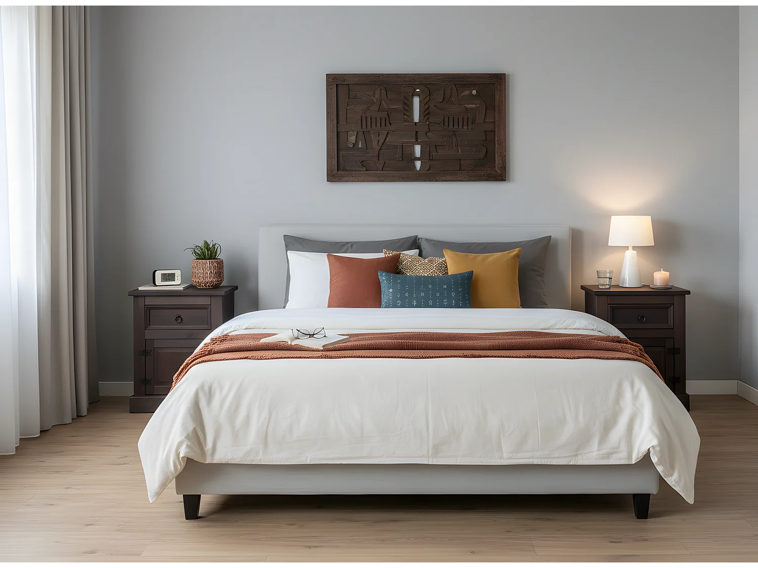 Set van 2 bruine nachtkastjes New Mexico.