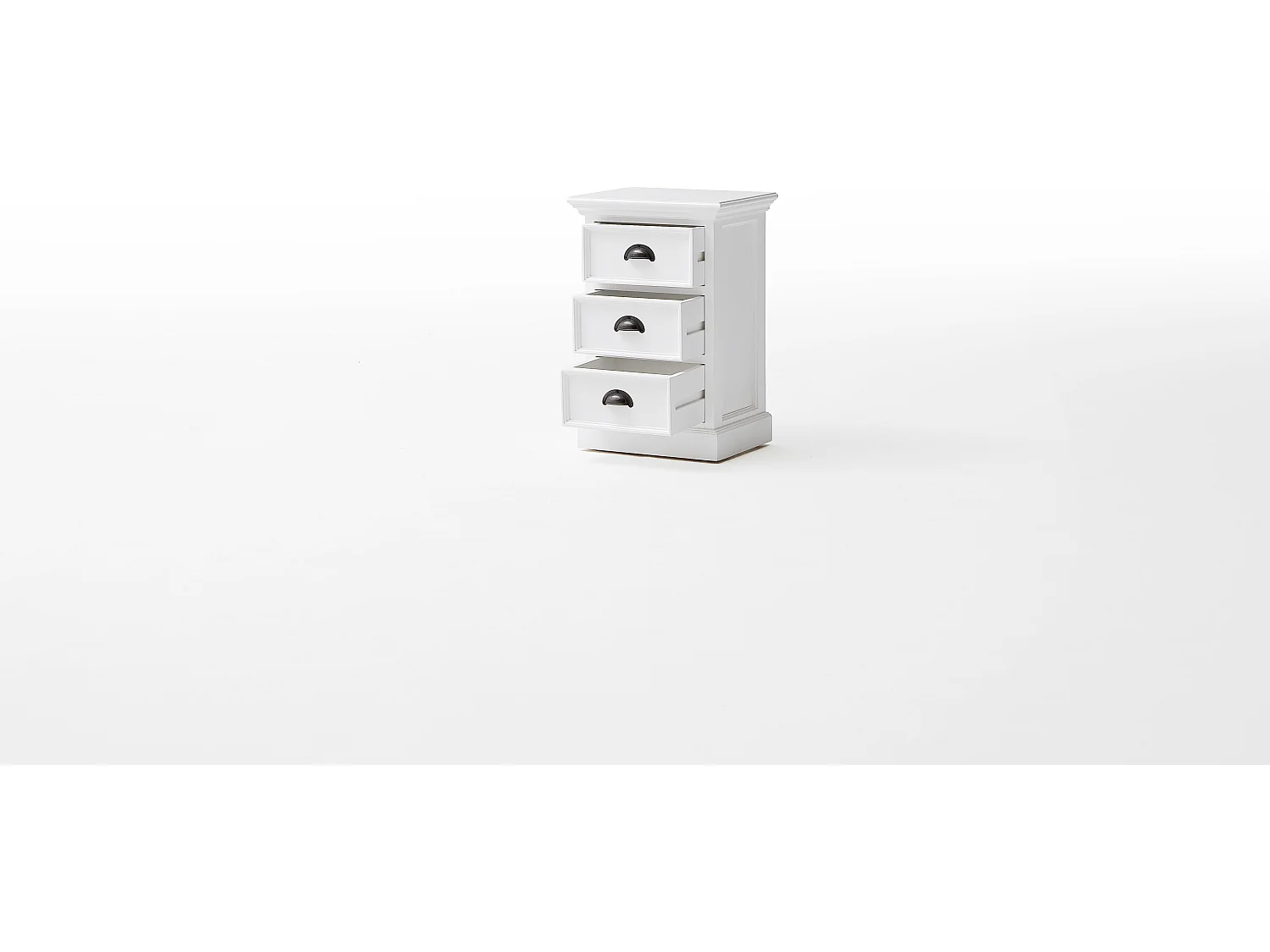Halifax nachtkastje met 3 lades, in wit.