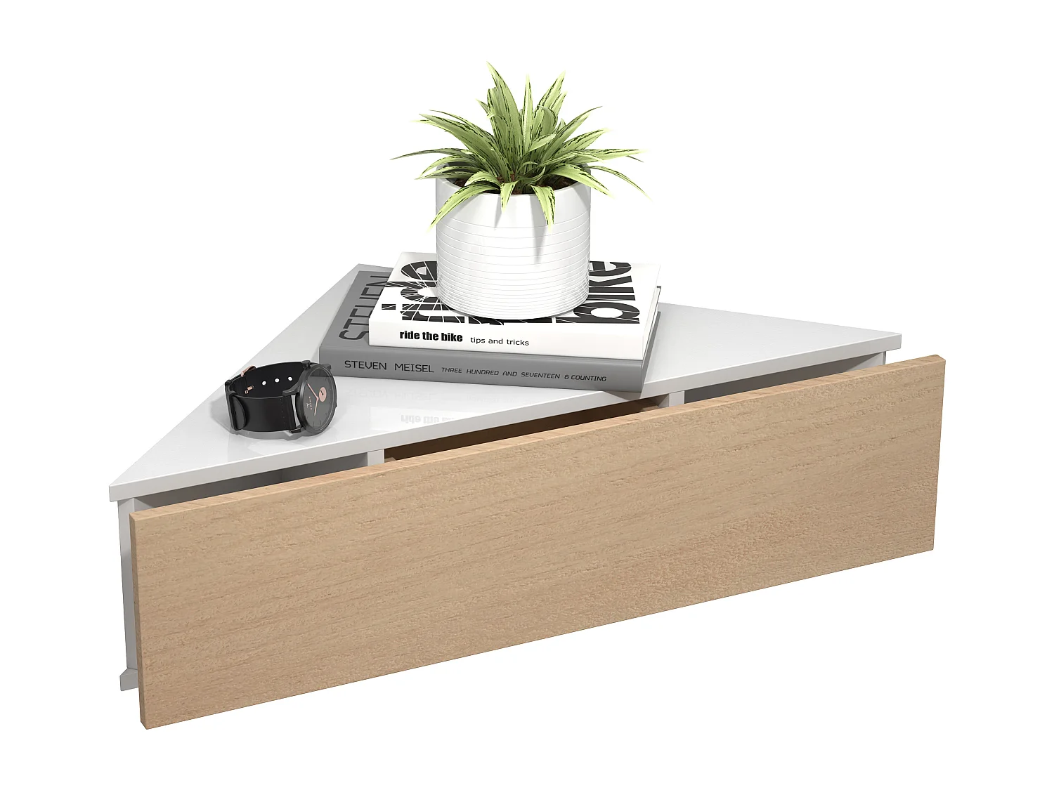 Holz Wandschublade Eckregal Nachttisch Usal S