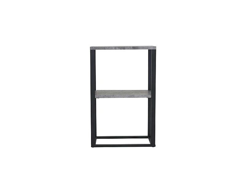 Table de Chevet Double "Rise" 70cm Gris & Noir