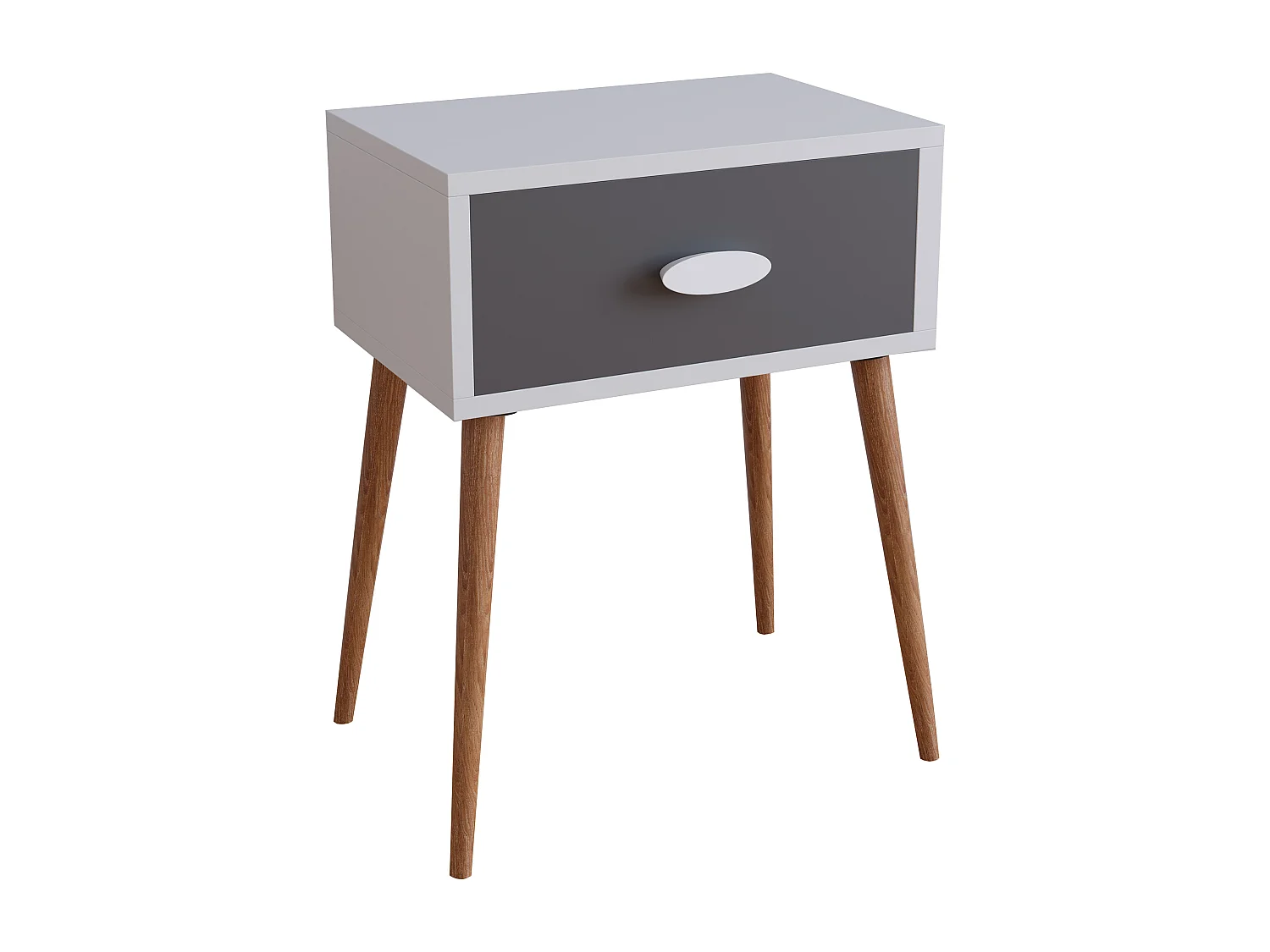 bedside table Slepal White / Anthracite H. 60 x W. 45 x D. 30 cm
