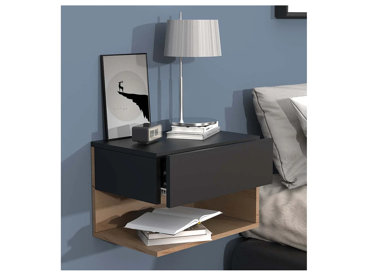 Wandschublade Wand Hänge Nachttisch Usal XL 45cm