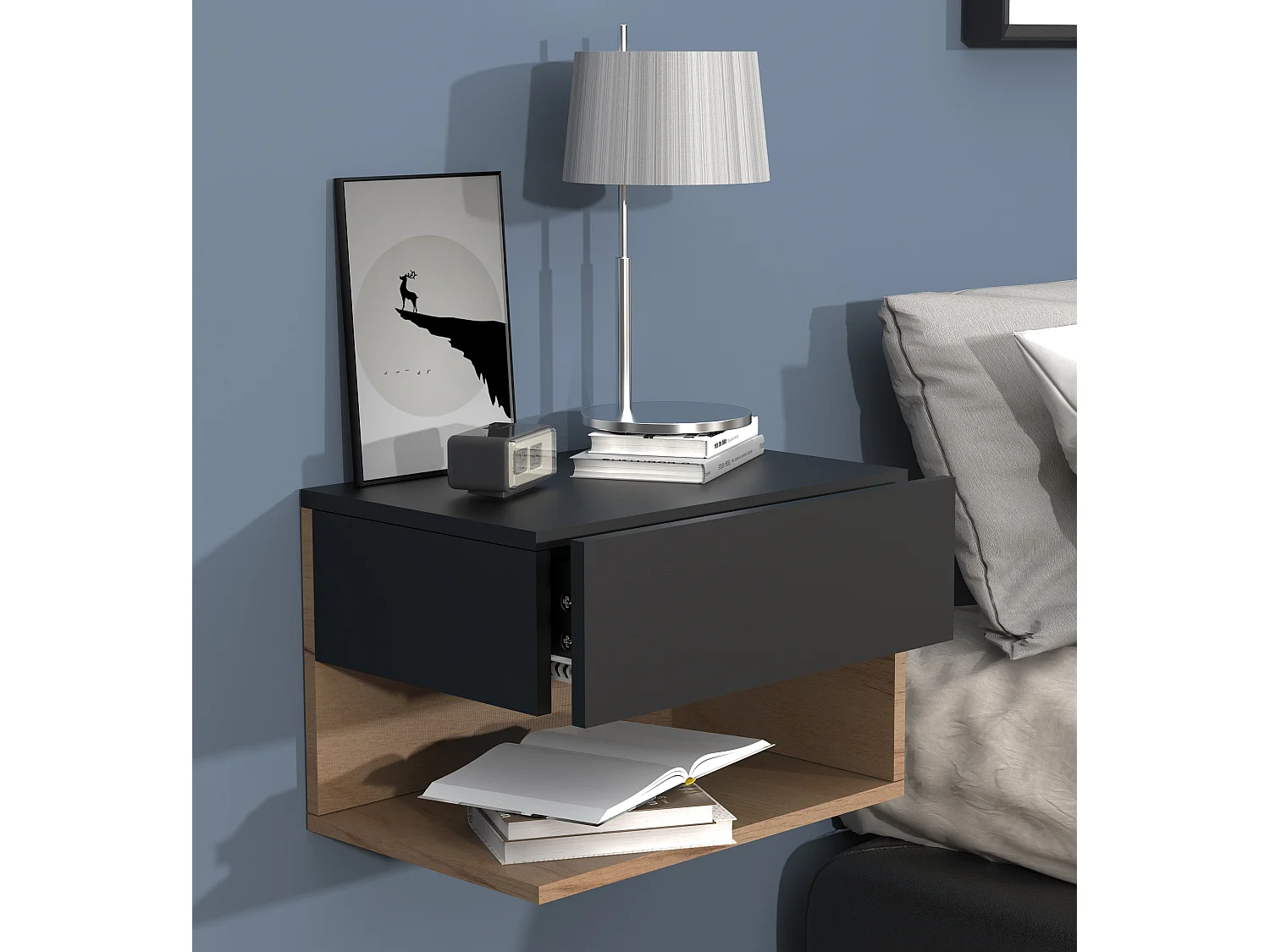 Wandschublade Wand Hänge Nachttisch Usal XL 45cm