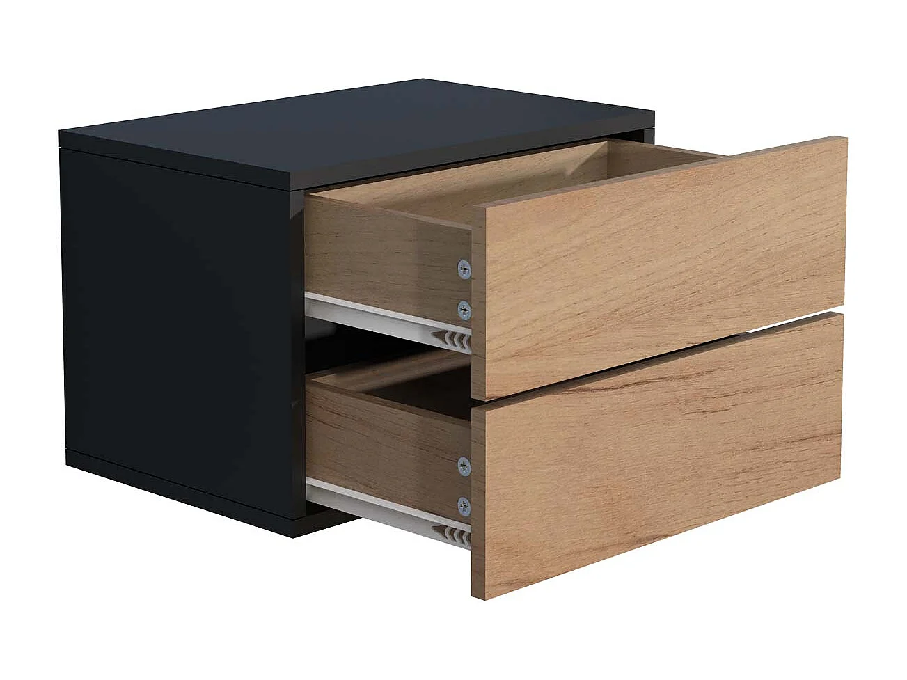 bedside table Usal Black / Honey oak H. 30 x W. 45 x D. 32 cm