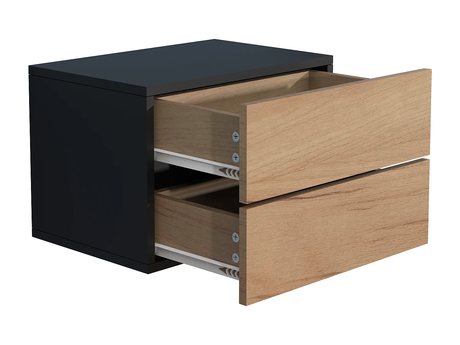 bedside table Usal Black / Honey oak H. 30 x W. 45 x D. 32 cm