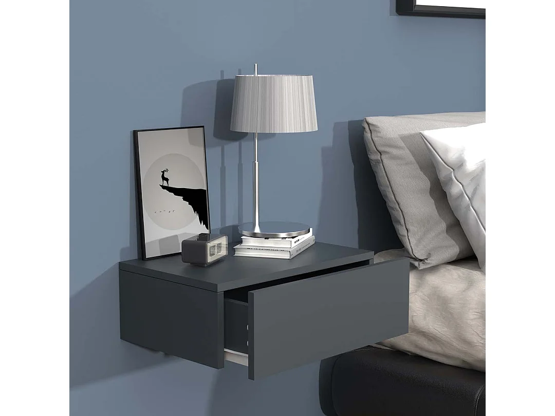 UsalM45 table de nuit accroché au mur 1 tiroir anthracite.
