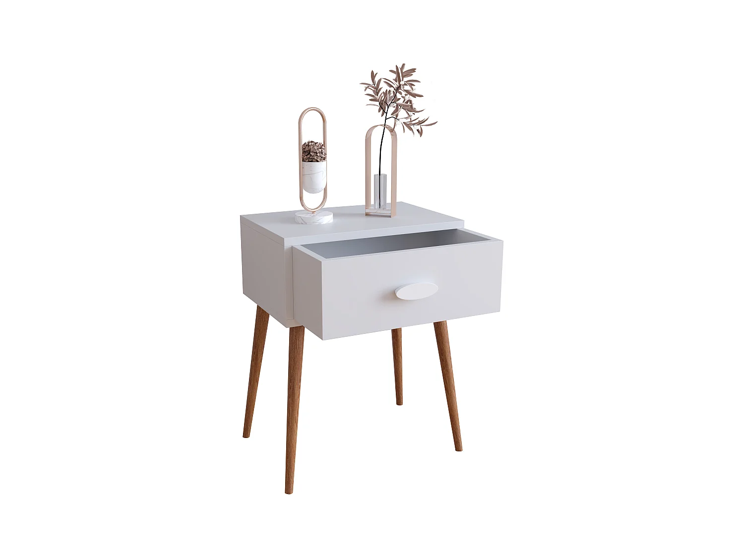 bedside table Slepal White H. 60 x W. 45 x D. 30 cm