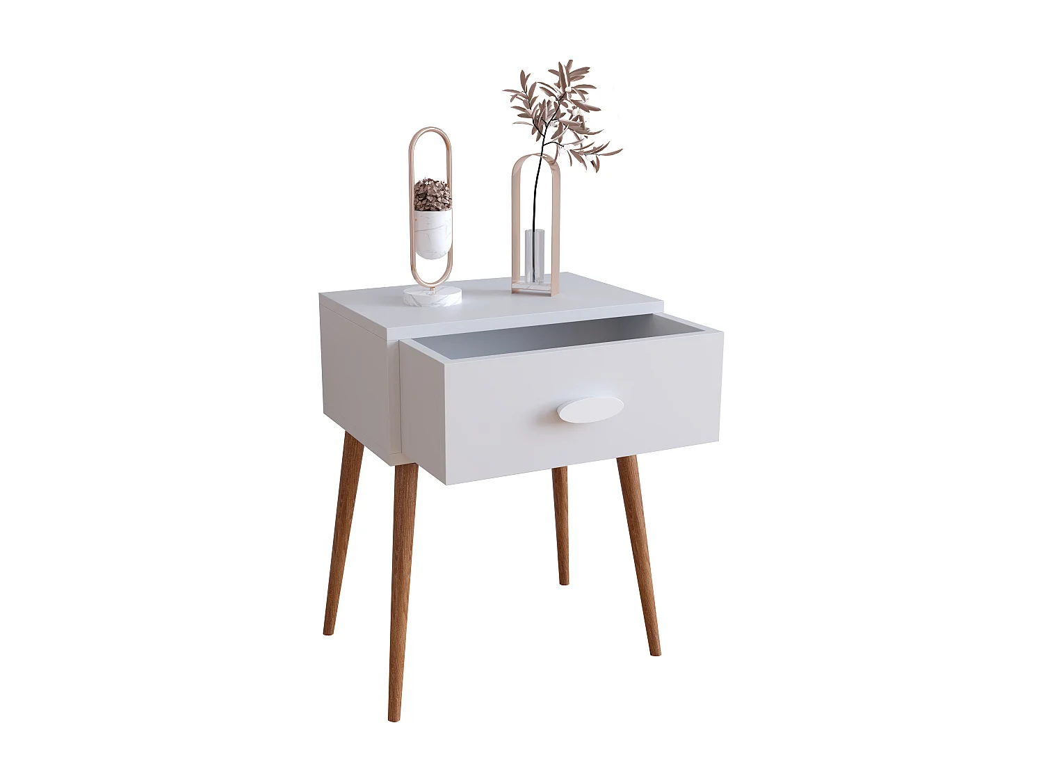 bedside table Slepal White H. 60 x W. 45 x D. 30 cm