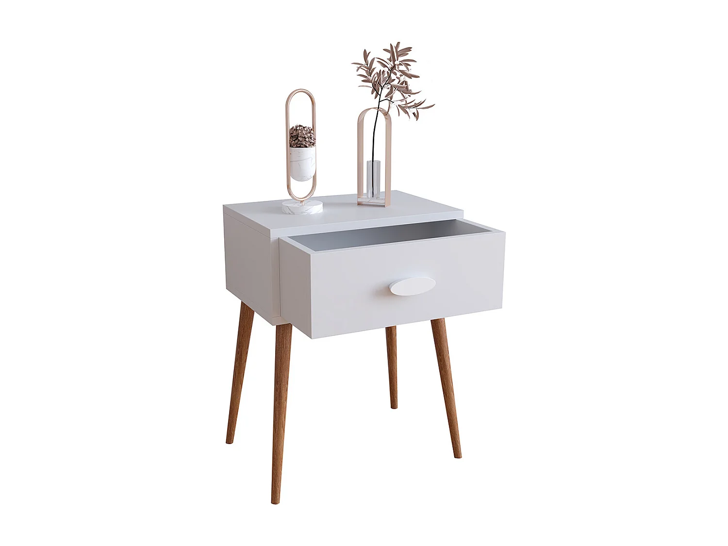 bedside table Slepal White H. 60 x W. 45 x D. 30 cm