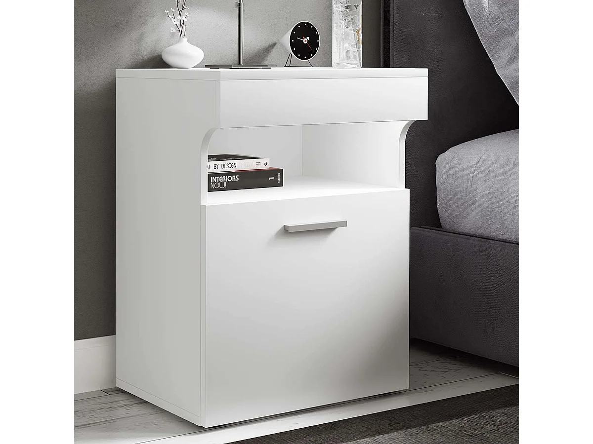 Drewniany stolik nocny szuflada Slepal L