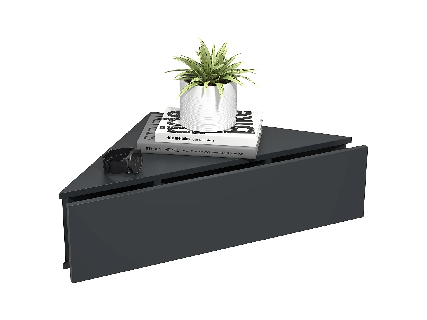 bedside table Usal Anthracite H. 15 x W. 60 x D. 43 cm