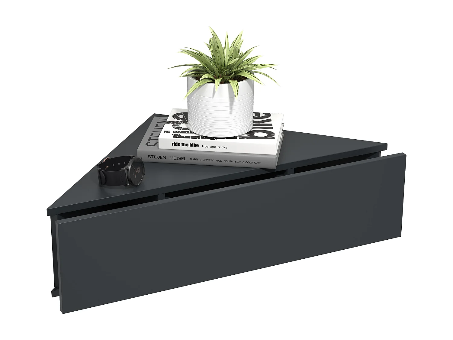 bedside table Usal Anthracite H. 15 x W. 60 x D. 43 cm