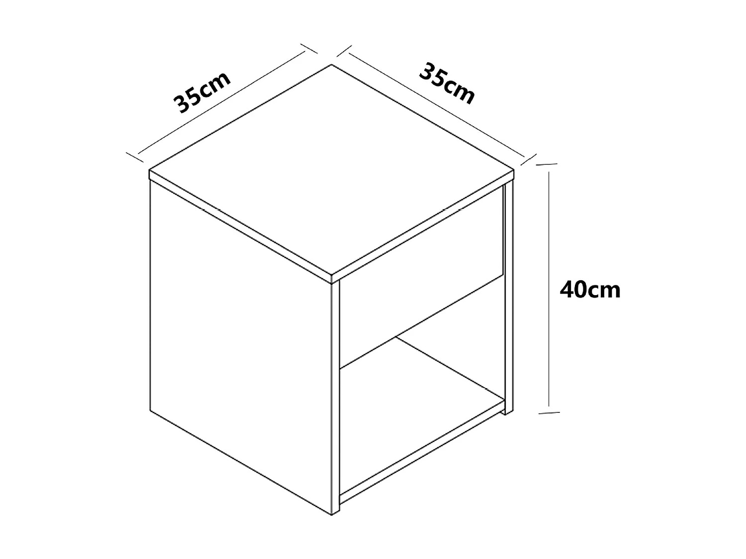 bedside table Sledo Book H. 40 x W. 35 x D. 35 cm