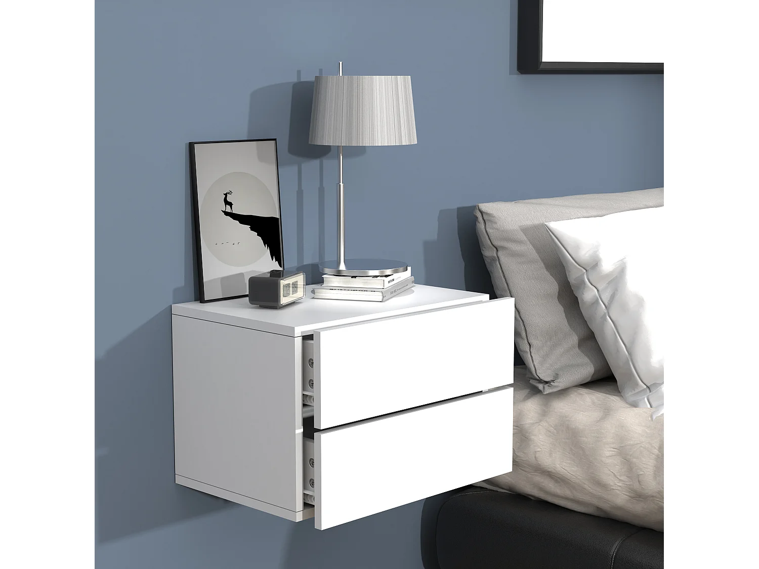 Houten muur hangende nachtkastje Usal L 45 cm