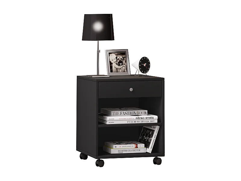 bedside table Rolda Black H 54 x W 45 x D 38 cm