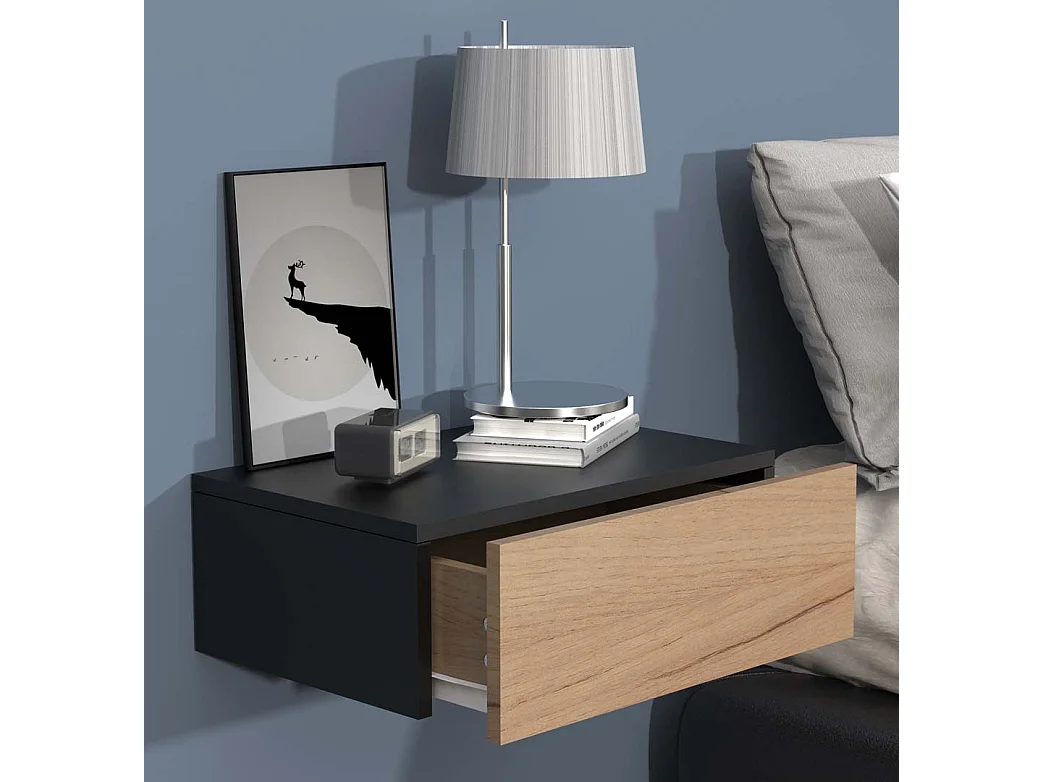 Table de nuit Usal H. 15 x L. 45 x P. 30 cm Noir / Jardin