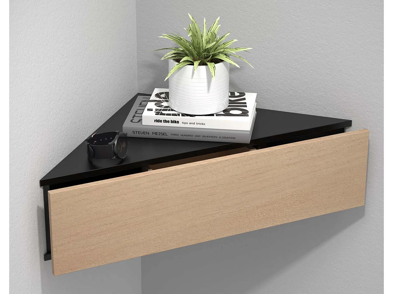 Narożna półka ścienna szuflada nocny stół UsalS