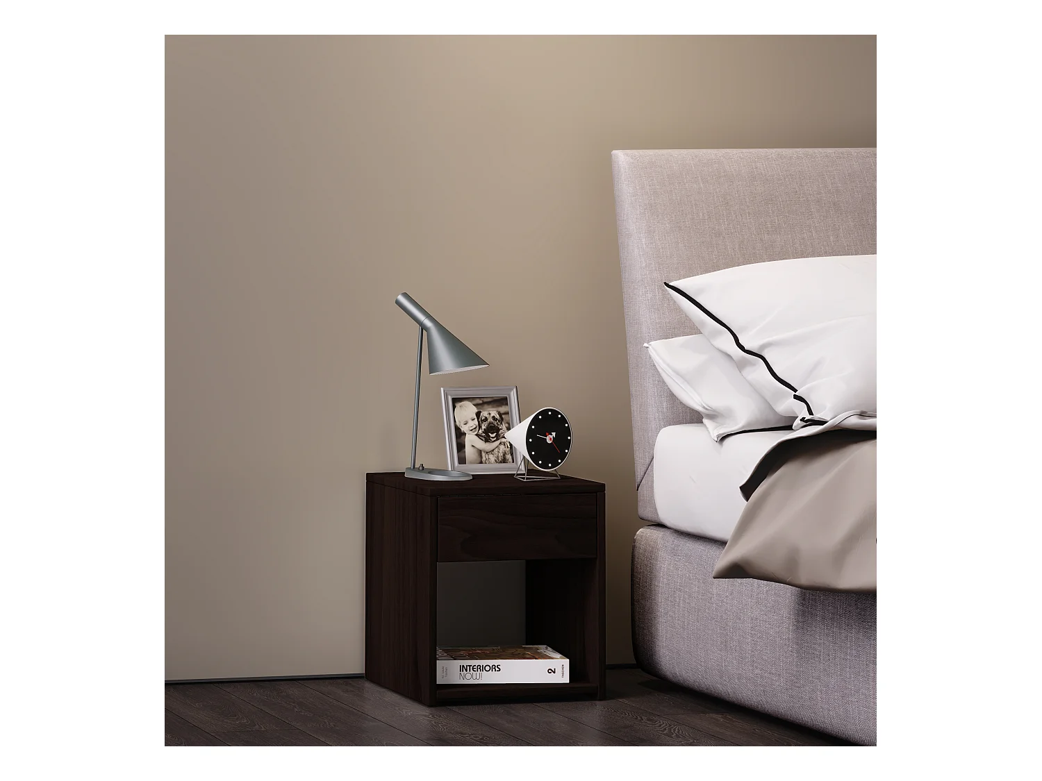 Drewniany stolik nocny szuflada Sledo Mini