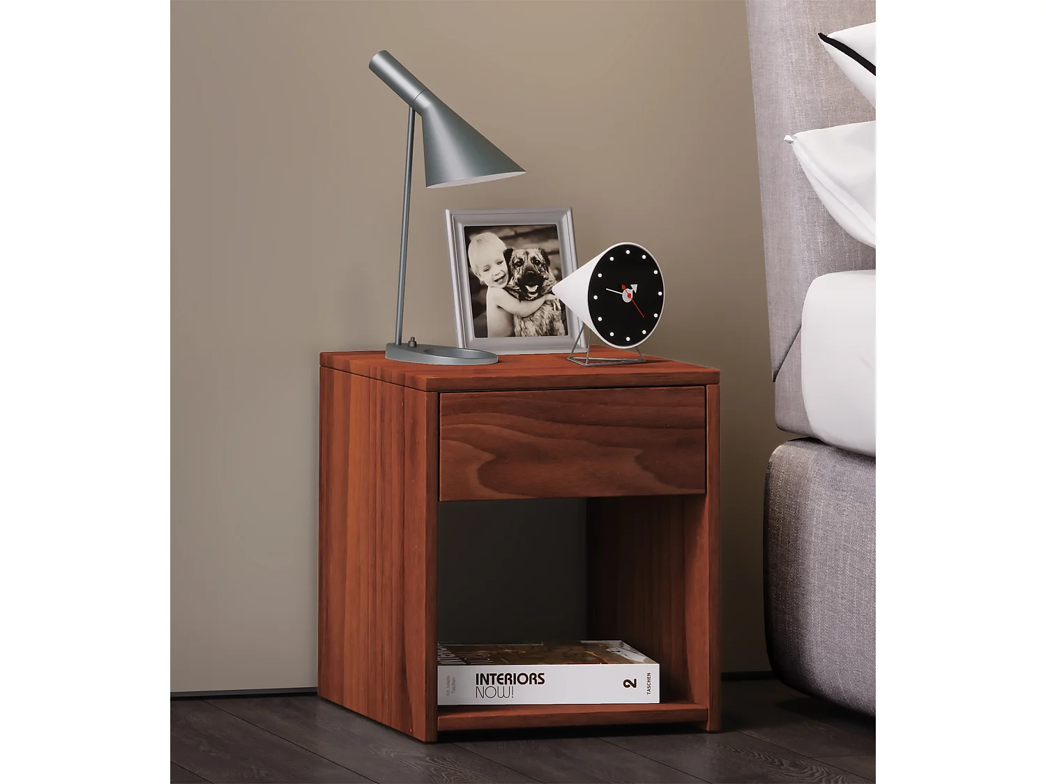 Holz Nachttisch Nachtschrank Schublade Sledo Mini