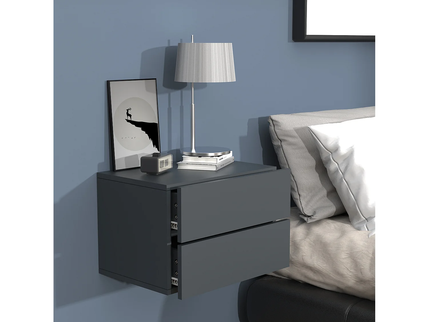 Holz Wandschublade Wand Hänge Nachttisch Usal L45