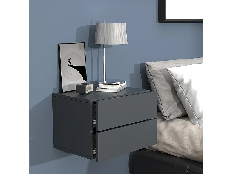 Houten muur hangende nachtkastje Usal L 45 cm