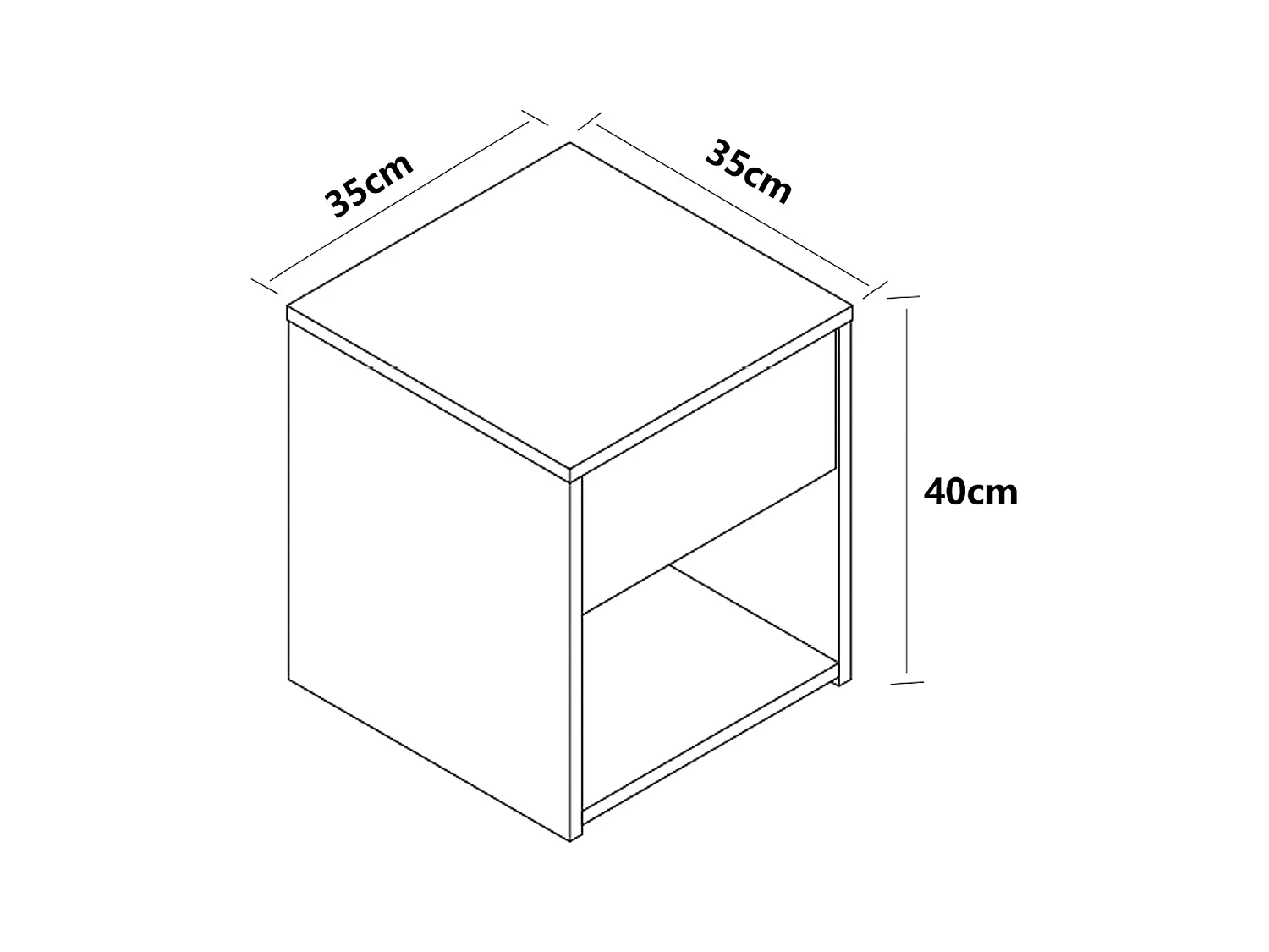 Drewniany stolik nocny szuflada Sledo Mini