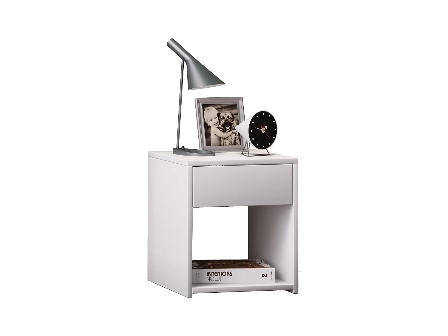 bedside table Sledo White H. 40 x W. 35 x D. 35 cm