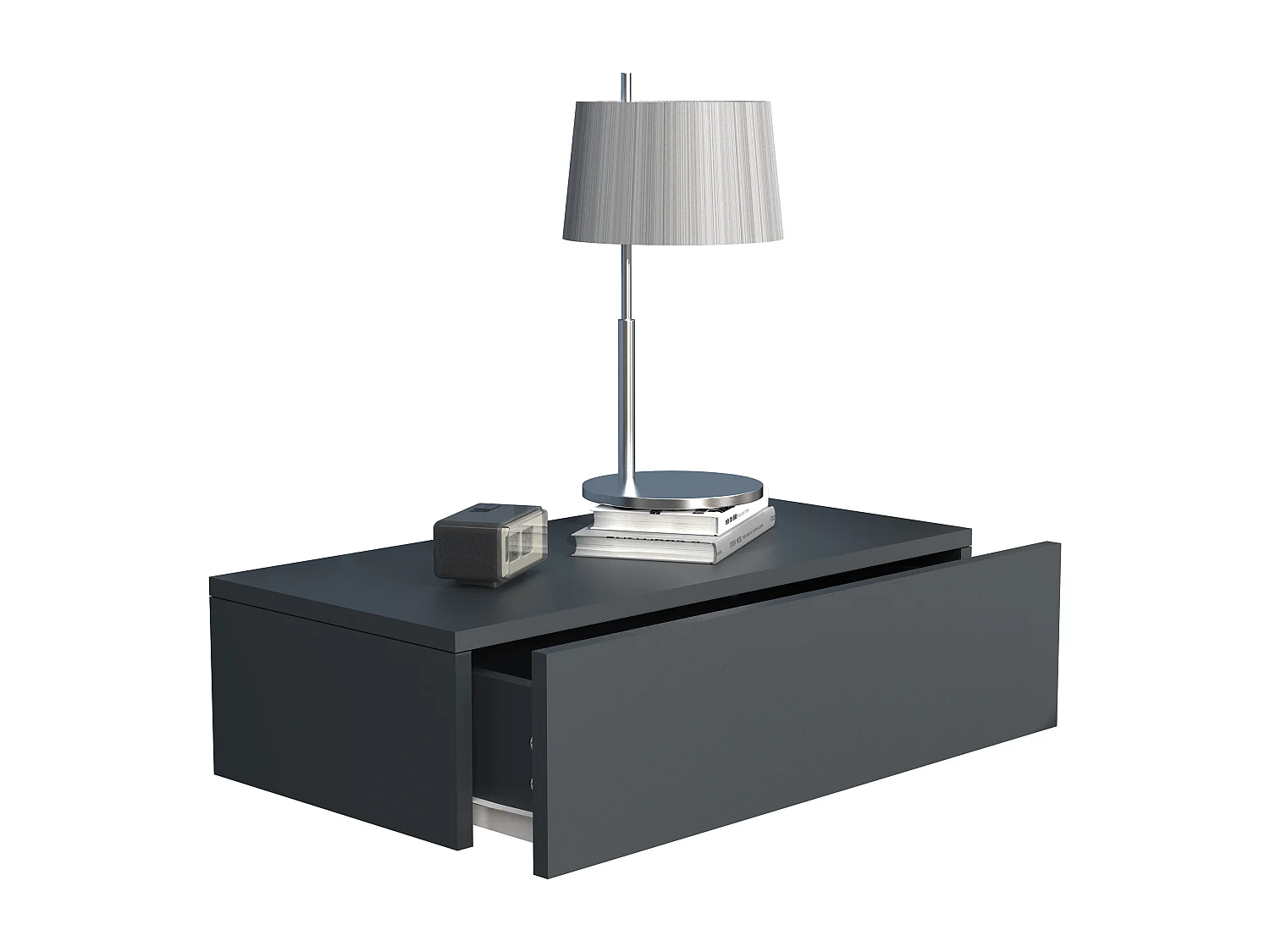 bedside table Usal Anthracite H. 15 x W. 60 x D. 30 cm