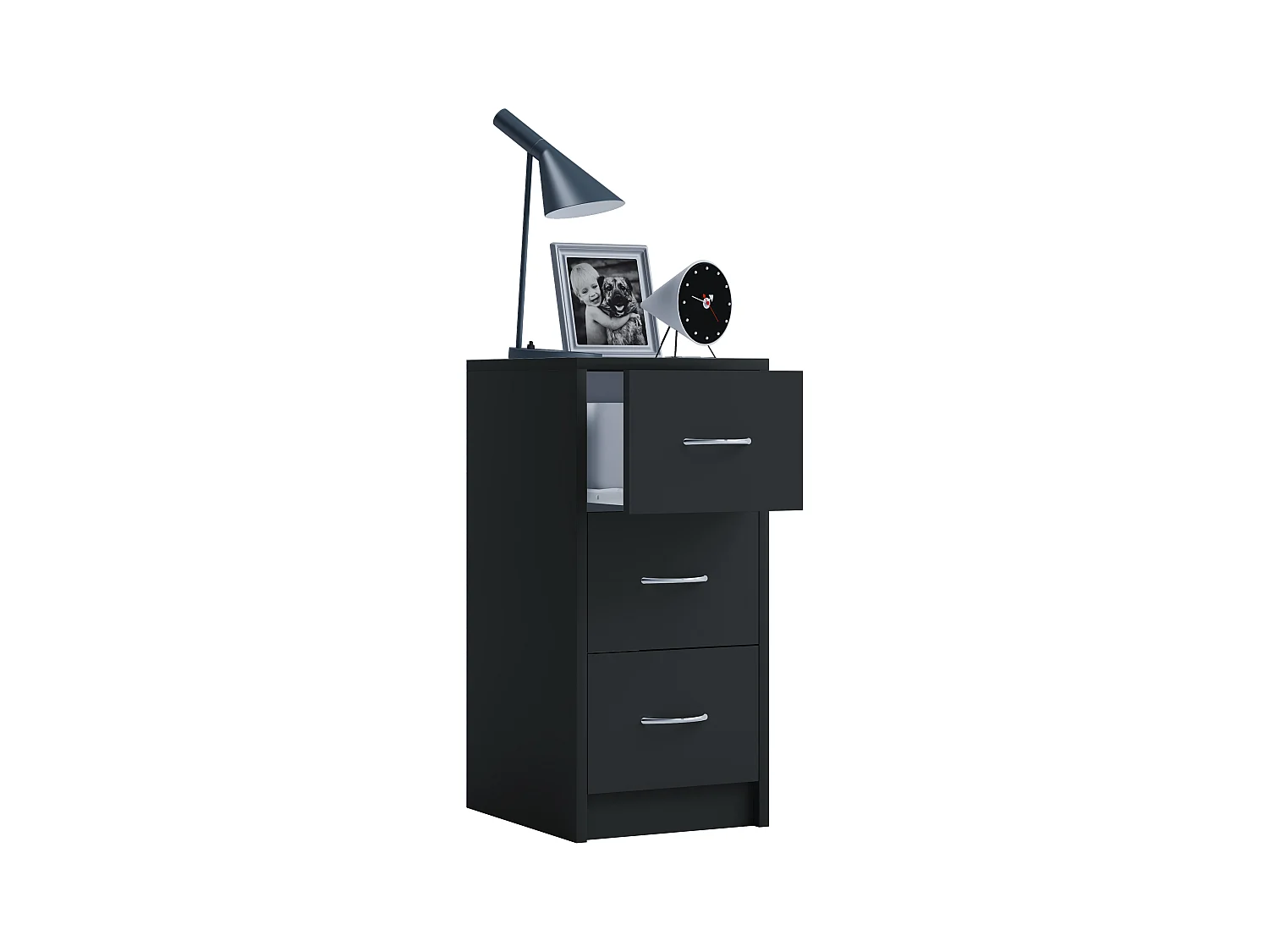 bedside table Boxal Black H. 65 x W. 33 x D. 35 cm