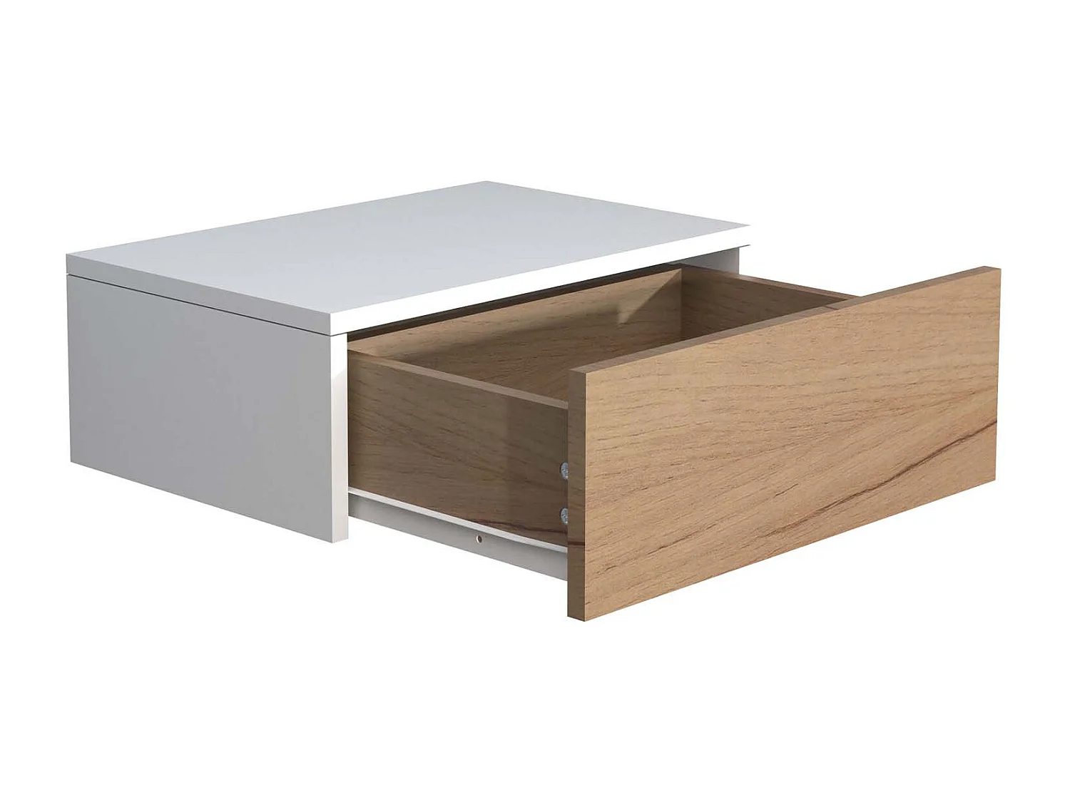 bedside table Usal White / Honey oak H. 15 x W. 45 x D. 30 cm