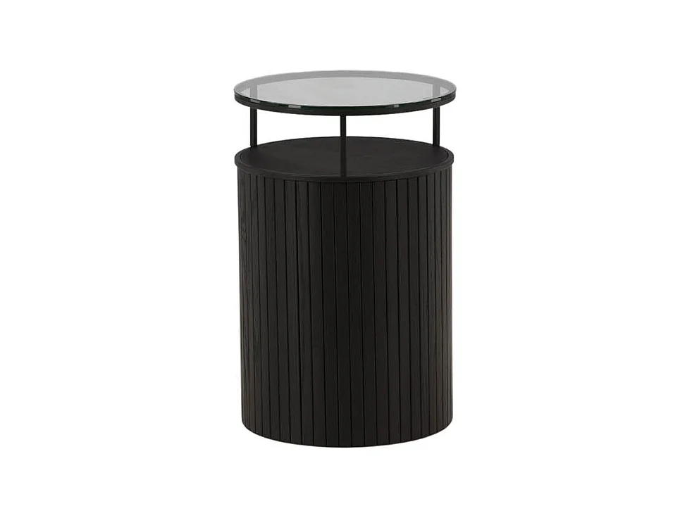 Table d'Appoint en Verre "Bovall" 58cm Noir