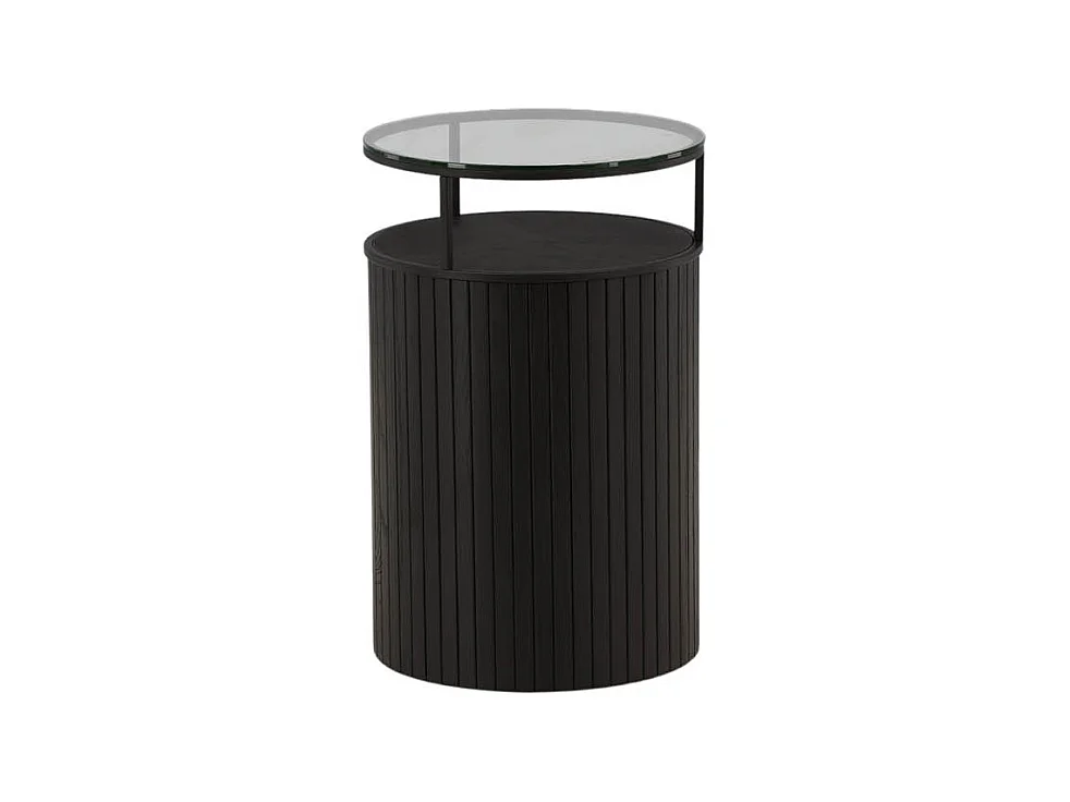 Bovall bijzettafel Ø37cm zwart, glas.