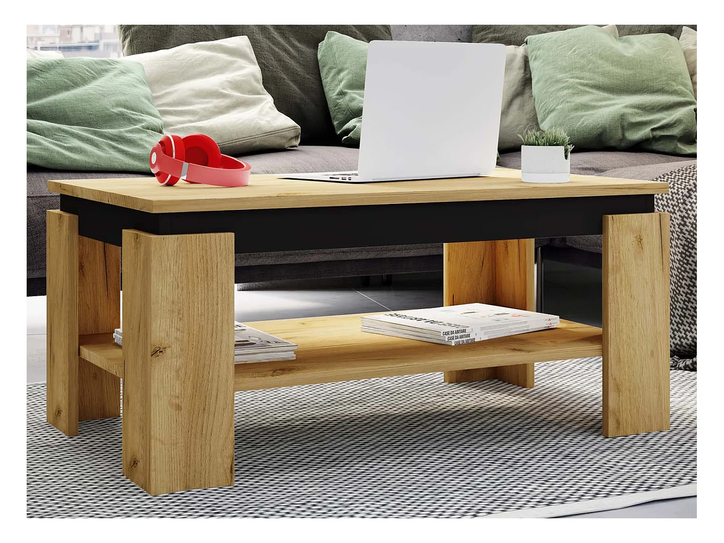 Houten slaapbank Koffietafel Rolas