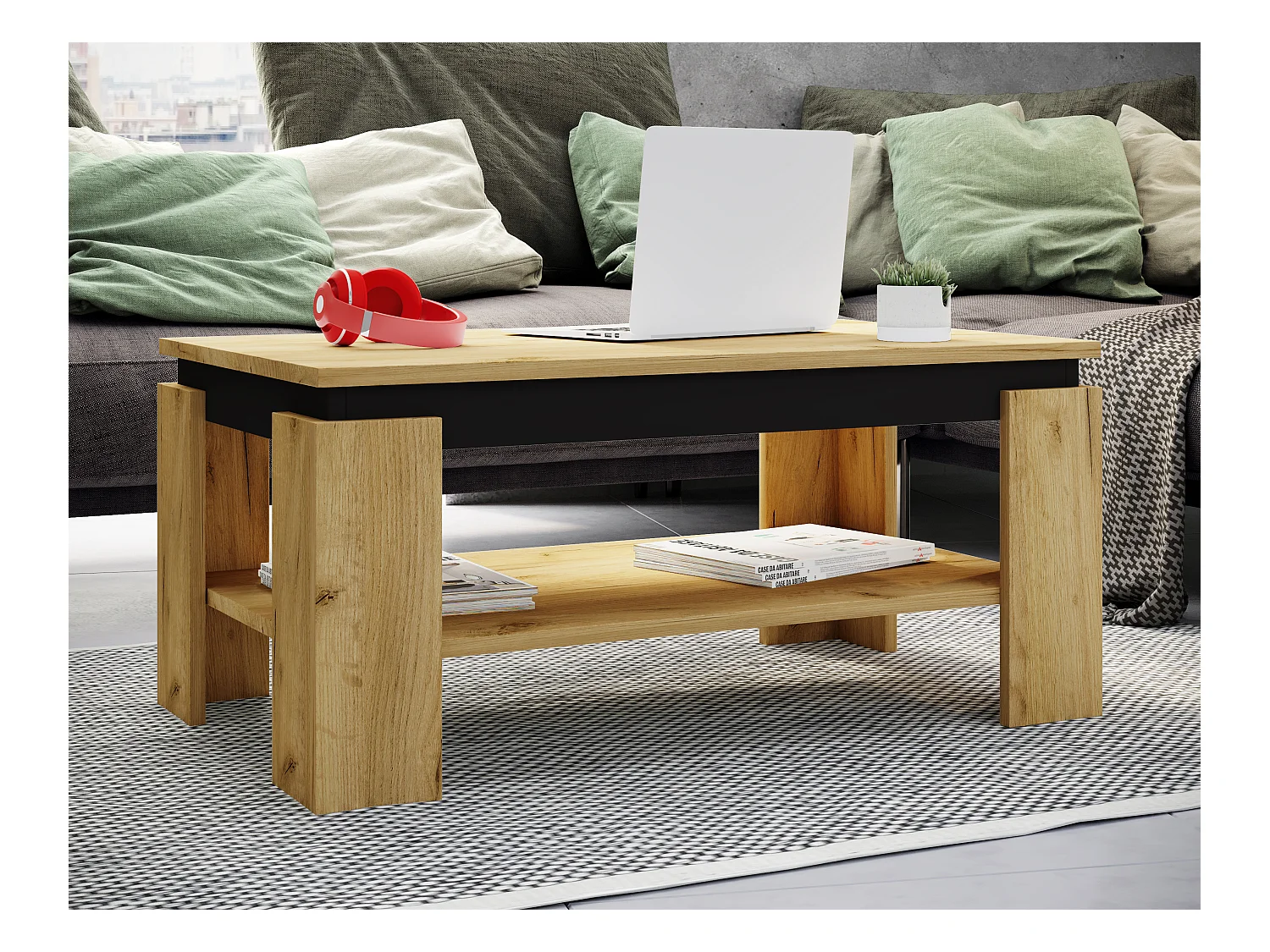 Houten slaapbank Koffietafel Rolas