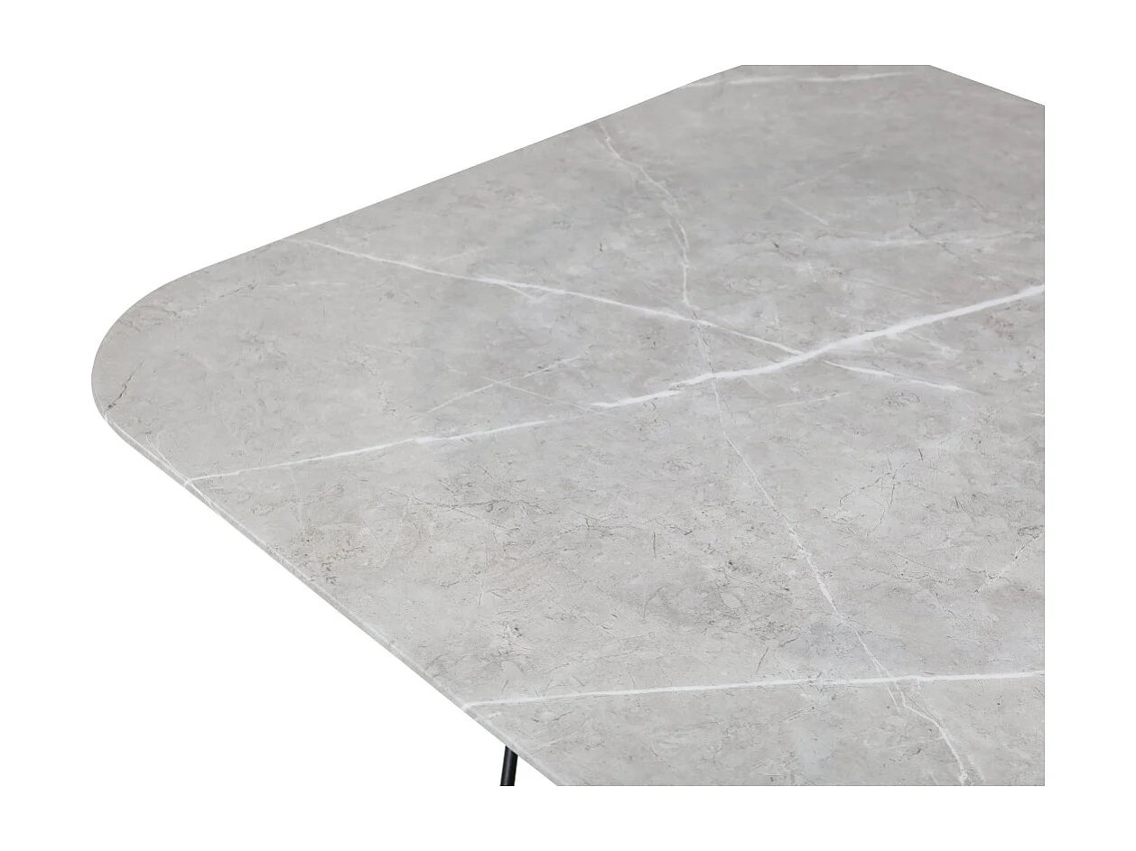 Table Basse en Verre Marbré "Tristar" 80cm Gris