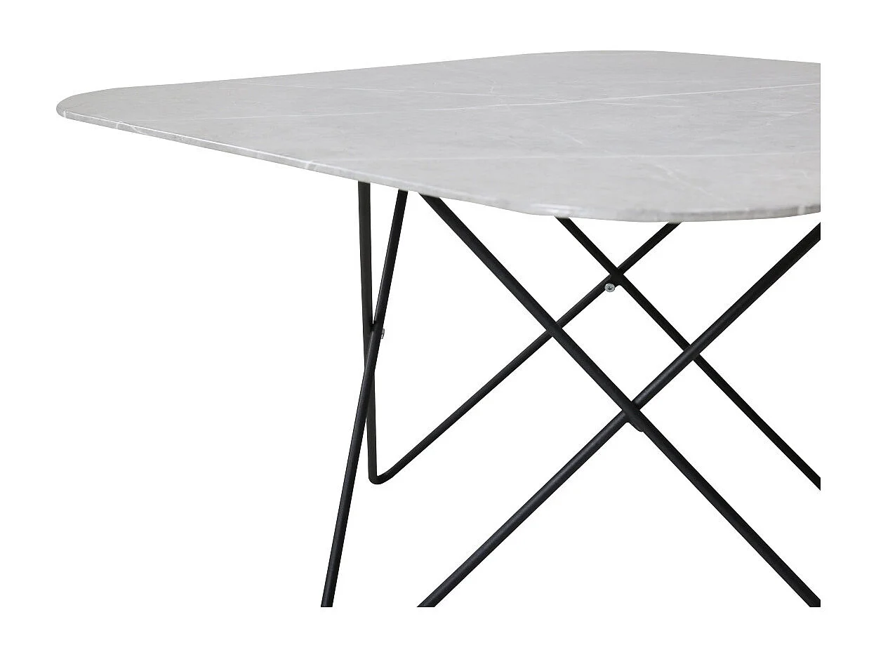 Table Basse en Verre Marbré "Tristar" 80cm Gris